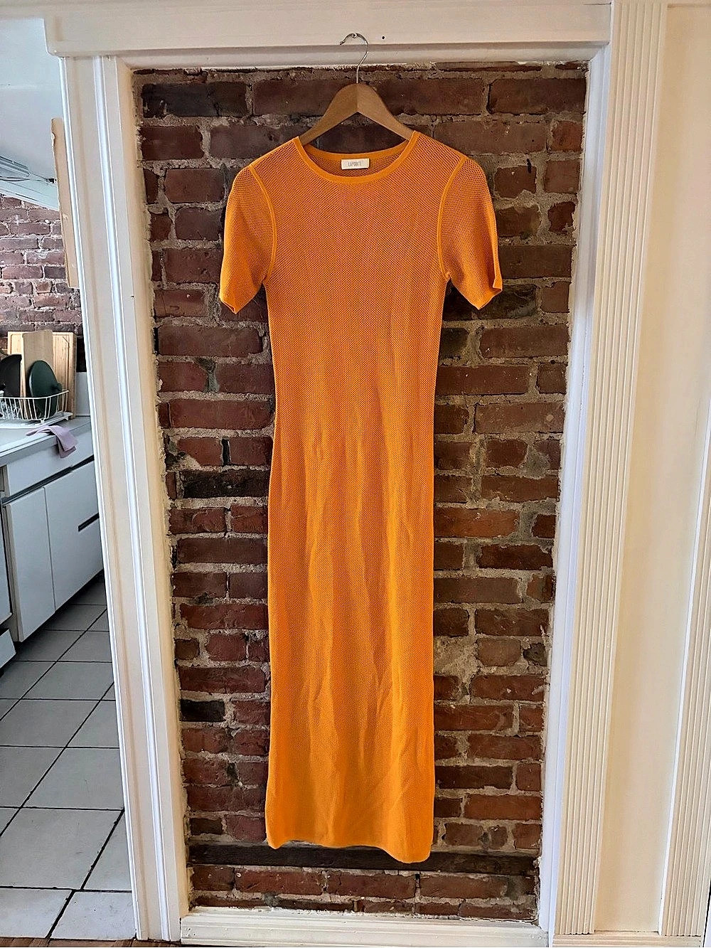 Lapointe Maxi Mesh Dress in Orange Like New